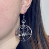 New Fashion Glamour Retro Women's Pentagram Pan God Skull Goat Head Pendant Earrings Gothic Witch Jewelry 4