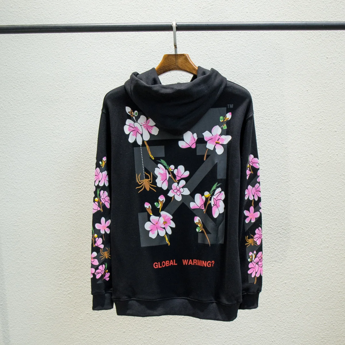 Классический 18SS Белый Розовый Вишневый цвет тренд Хлопок Уличная Мужская и женская пара пальто с капюшоном