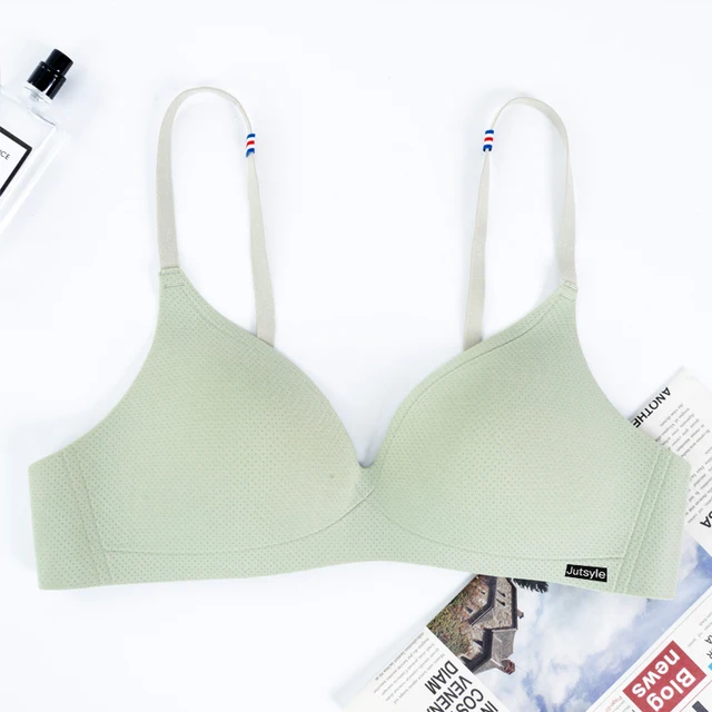 Seamless Bra Wire Free Brassieres Soft Push Up Intimate Women's Underwear Sexy Bralette Striped Shoulder Strap Womens Lingerie Green bra