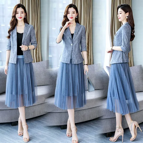 

Small Suit WOMEN'S Coat 2019 Spring And Summer New Style Korean-style Slim Fit Versatile Casual Fashion Half-sleeve Shirt Women'