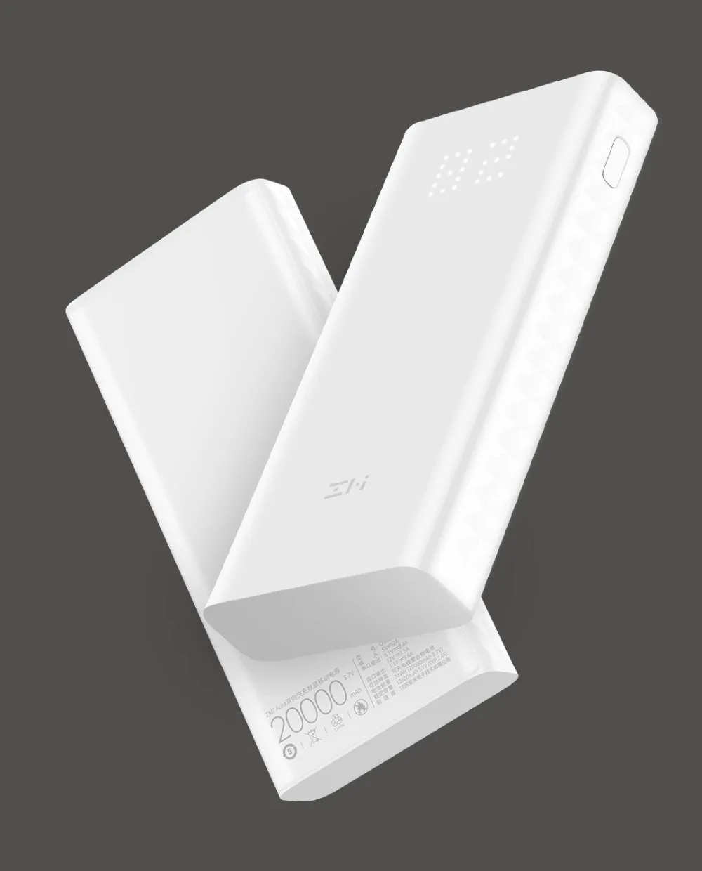 Xiaomi ZMI power Bank 20000 мАч Внешний аккумулятор портативный зарядный цифровой дисплей QC3.0 Dual USB QB821 20000 мАч power bank