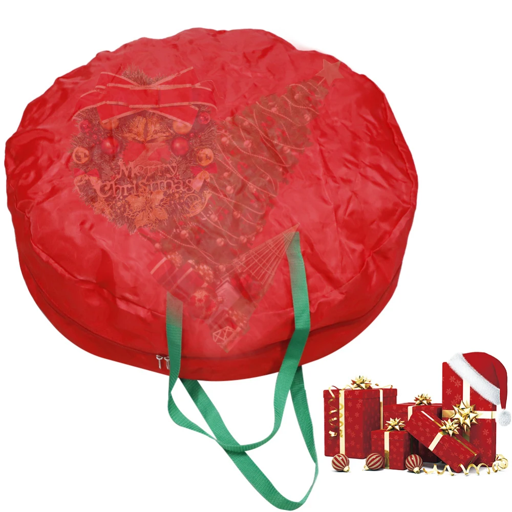 Сумка для хранения рождественских венков из ткани Оксфорд, 30 дюймов, Рождественская сумка для хранения венков, большая сумка для хранения рождественской елки, гирлянды для домашнего хранения