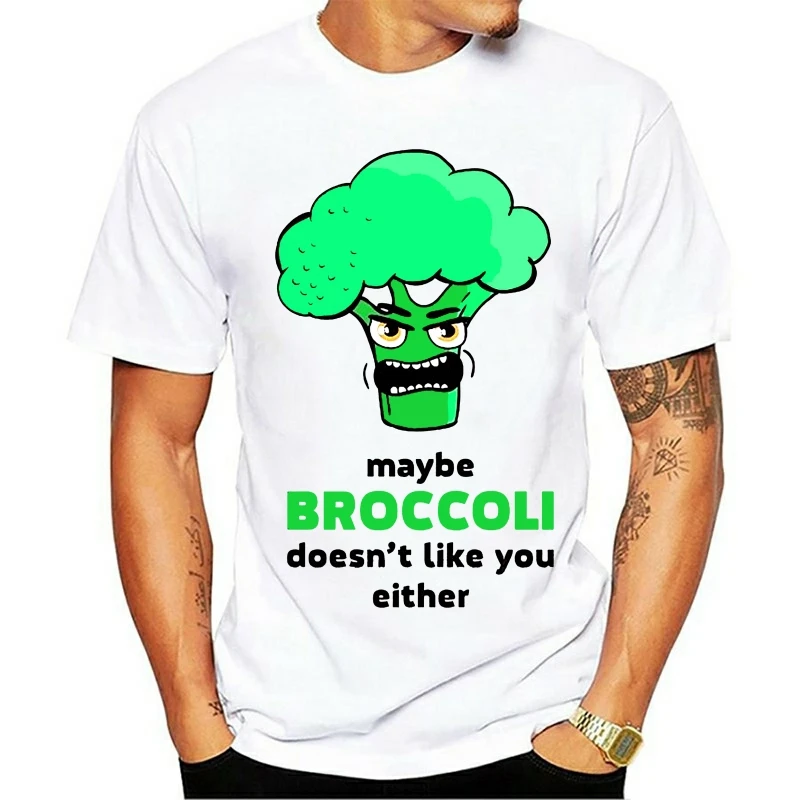 

new MenMaybe Broccoli DoesnLike You Either Funny Vegan T-Shirt