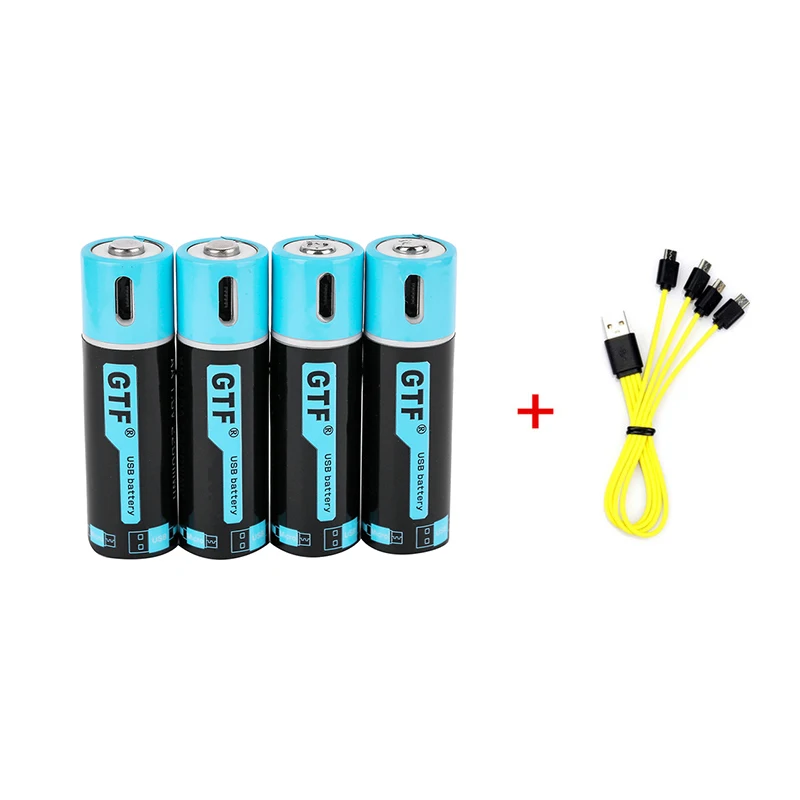 

GTF1.5V USB AA li-ion Battery 2550mwh 1500mah 100% capacity li-polymer USB rechargeable lithium usb battery USB cable