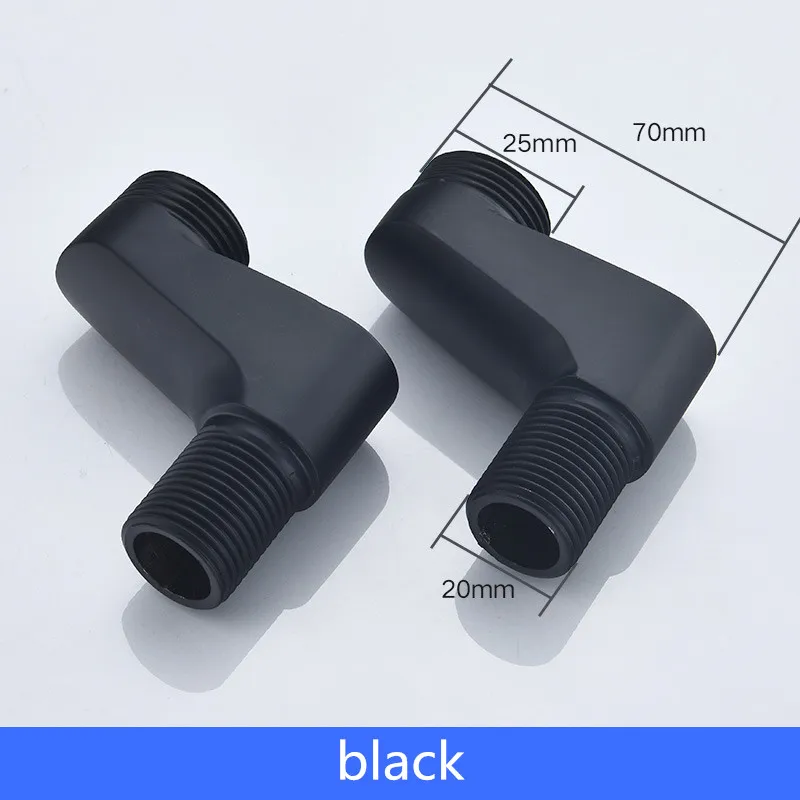 Lottin Copper Black or Chrome Bathroom Shower Faucet Install Parts Curangle Brass faucet accessories