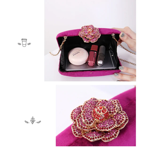 VELVET EMBROIDERED CLUTCH BAG FOR WOMEN –