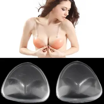 

1 Pair Silicone Triangle Bikini Swimsuit Bra Insert Pads Push Up Breast Enhancer Underwear Invisable Women Bra Pads