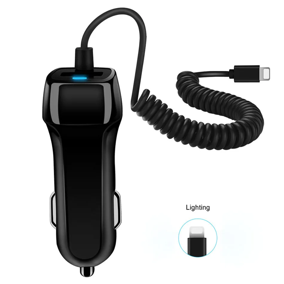 Автомобильное зарядное устройство USB с кабелем Micro usb type C, автомобильное зарядное устройство для зарядки телефона, usb-адаптер для samsung S8 S9 S10 Plus Xiaomi huawei