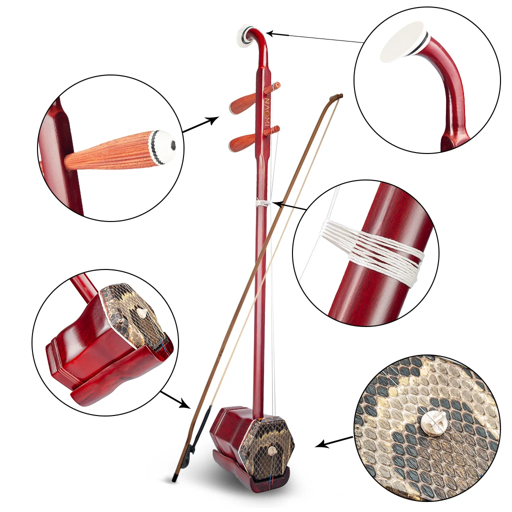 

2 String Erhu Chinese Violin Fiddle Traditional Instrument With Accessory