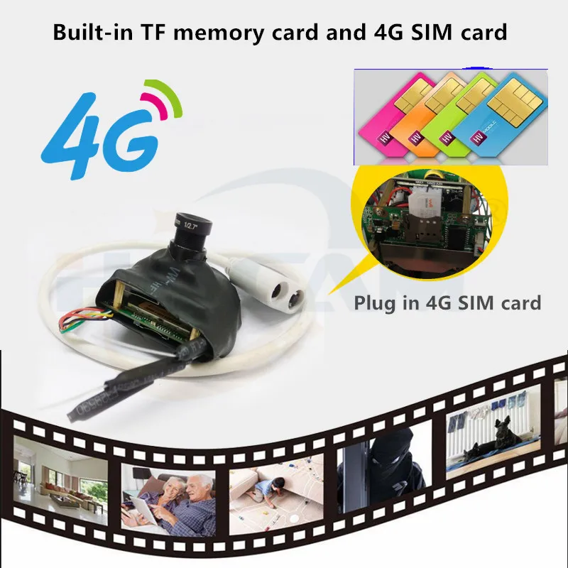4G pin hole camera 720P 1080P 1940P wifi mini IP cameras P2P 3g sim card wire free CCTV for Villa burglar forest room detective