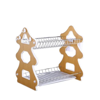 

High quality wooden dish drain rack Home storage drain drain rack Creative new Christmas tree storage drying rack