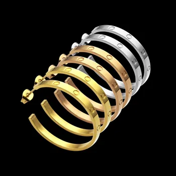 

Wholesale high quality open-end large screw silk belt drill and earrings women's large c-inlaid threaded Earrings