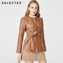 Отборная женская кожаная куртка средней длины из овчины SI G | 419110506