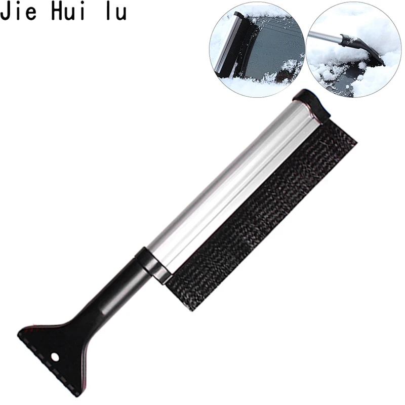 Auto Care Retractable Extendable Telescoping Snow Brush Ice Scraper for Winter Car Vehicle Windshield with Stiff Bristle Brush