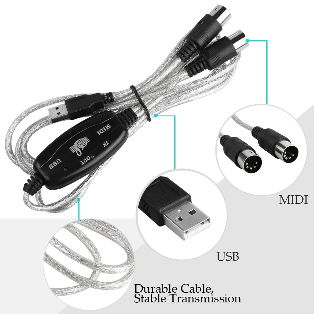 USB 4 контактный MIDI интерфейс конвертер ПК музыкальная клавиатура для монолога