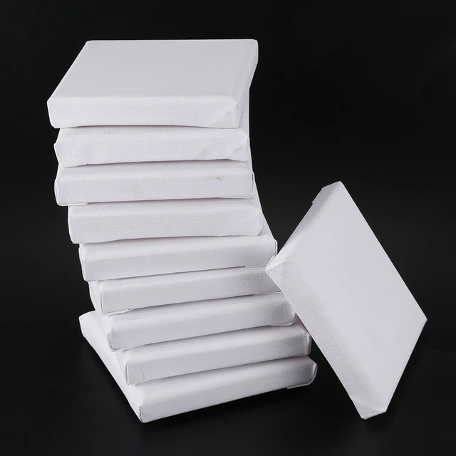 10 Mini Tele Per Pittura 5x7 Cm | Tela In Cotone E Legno | Per Artisti E Hobby | Bianco - Foto 4