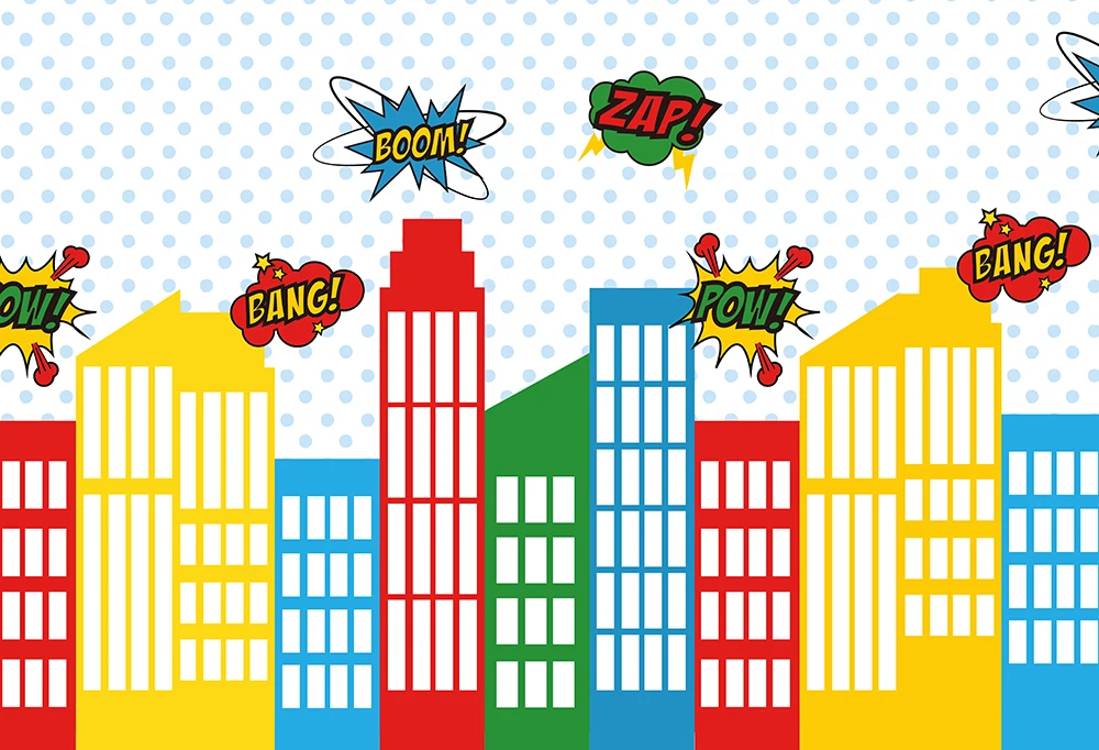 Super Heroes Backdrop Superhero Birthday Party Backdrops City Scape Photo  Booth Background Party Banner Poster Props Centerpiece - Backgrounds -  AliExpress