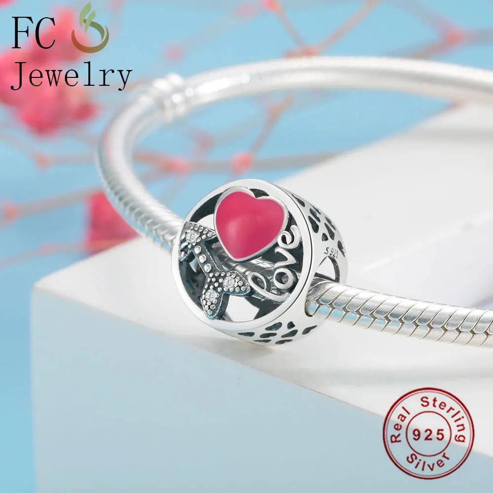 FC ювелирные изделия подходят оригинальный бренд шармы браслет 925 Серебро Красное