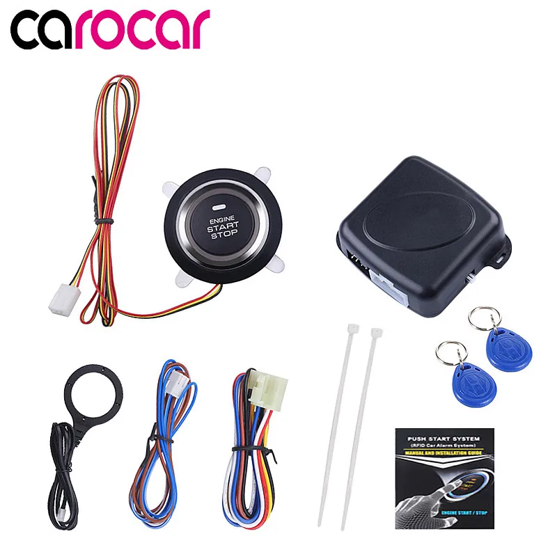 

Auto Car Alarm Engine Starline Push Button Start Stop RFID Lock Ignition Switch Keyless Entry System Starter Anti-theft System
