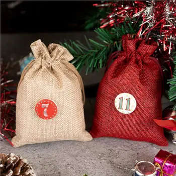 

24pcs/set Christmas Series Advent Calendar Filling Candy Gift Bag with Stickers