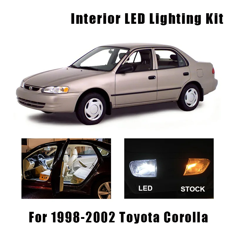10 шт. светодиодные потолочные лампы для салона Toyota Corolla 1998 1999 2000 2001 2002|Сигнальная