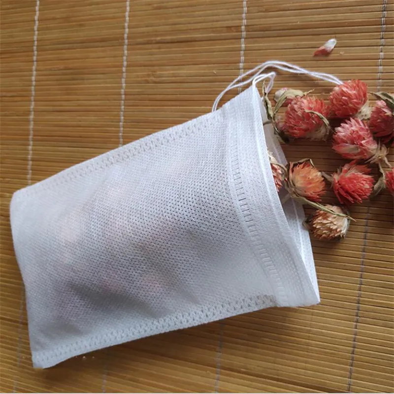 Disposable Tea Bags Disposable Tea Filter Bags 100Pcs/Lot Tea Bags Empty Scented Drawstring Pouch Bag 5*7CM Seal Filter Cook Herb Spice Loose Coffee Pouches Tools