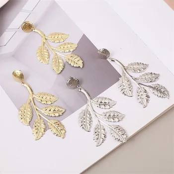 

Trendy Female Iron Alloy Branches Leaf Dangle Earrings For Women Fashion Gold Silver Color Drop Earring Ladies Party Jewelry