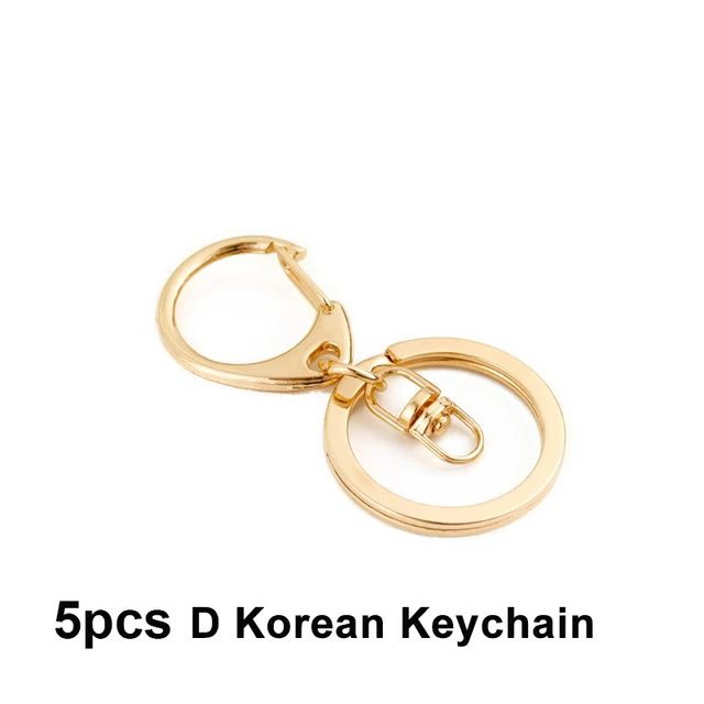 5-20pcs/lot Key Chain Key Ring keychain Bronze Rhodium Gold 28mm Long Round Split Keyrings Keychain Jewelry Making Wholesale DIY 5PCS D keychain