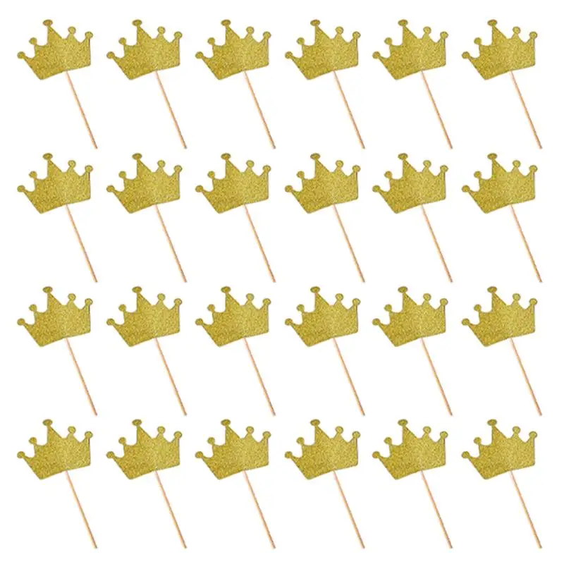 48Pcs Topper Lovely Lightweight Cake Decoration Picks Crown for Bakery | Дом и сад