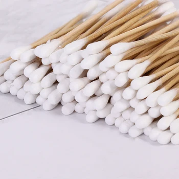 

100Pcs 7.4cm Long Wood Handle Cotton Swabs Home Necessary Cotton Swabs Wood Sticks Nose Ears Cleaning Health Care Tools