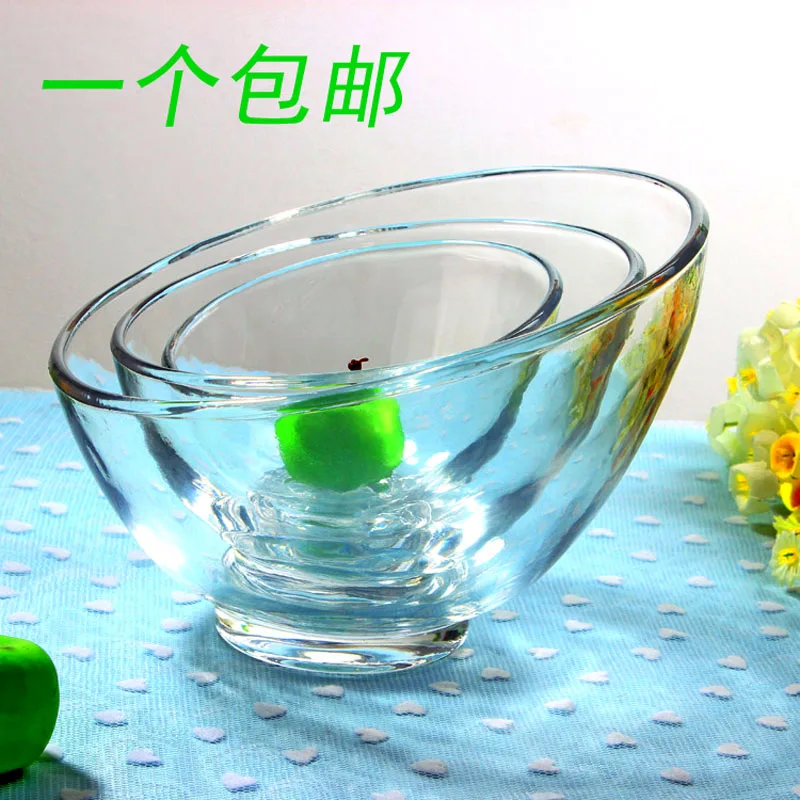 Европейская мода миска для фруктов с косой горловиной полукруглая стеклянная