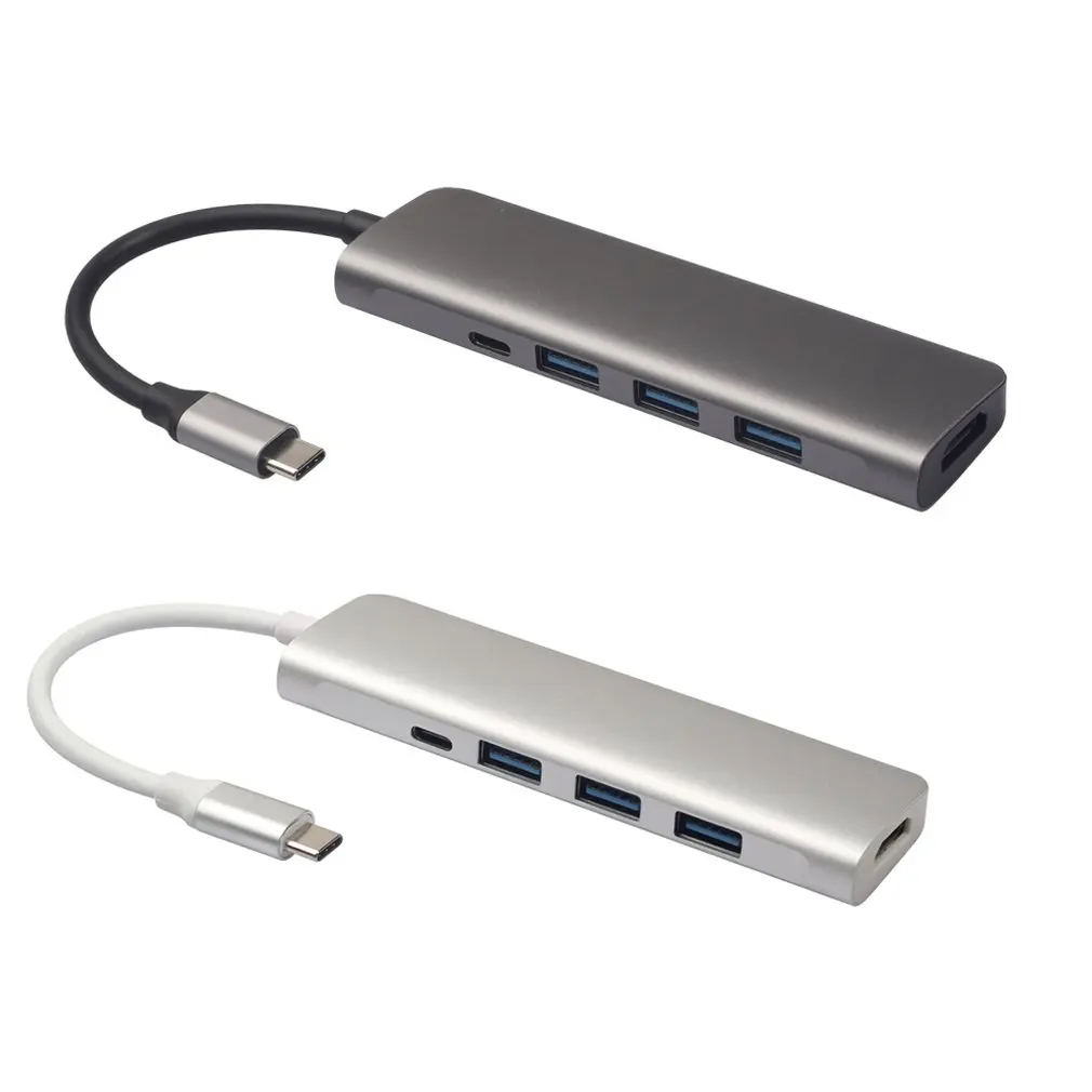 Конвертер адаптер Usb 5 в 1 концентратор Usb 3,0 Hdmi 4K Тип C с быстрой зарядкой Pd подключен Usbc для Matebook