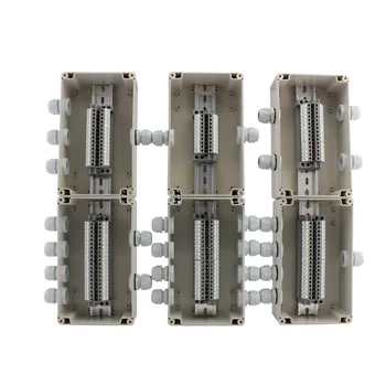 

Waterproof Electrical Cable Junction Box housing Project Enlcosure Case with UK2.5B Din Rail Terminal Blocks M20 200*120*75mm