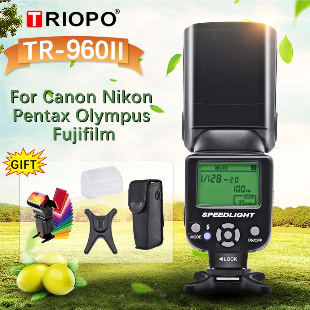 Triopo универсальная ручная Вспышка Speedlite TR960II для Nikon Canon DSLR|Фотовспышки| |
