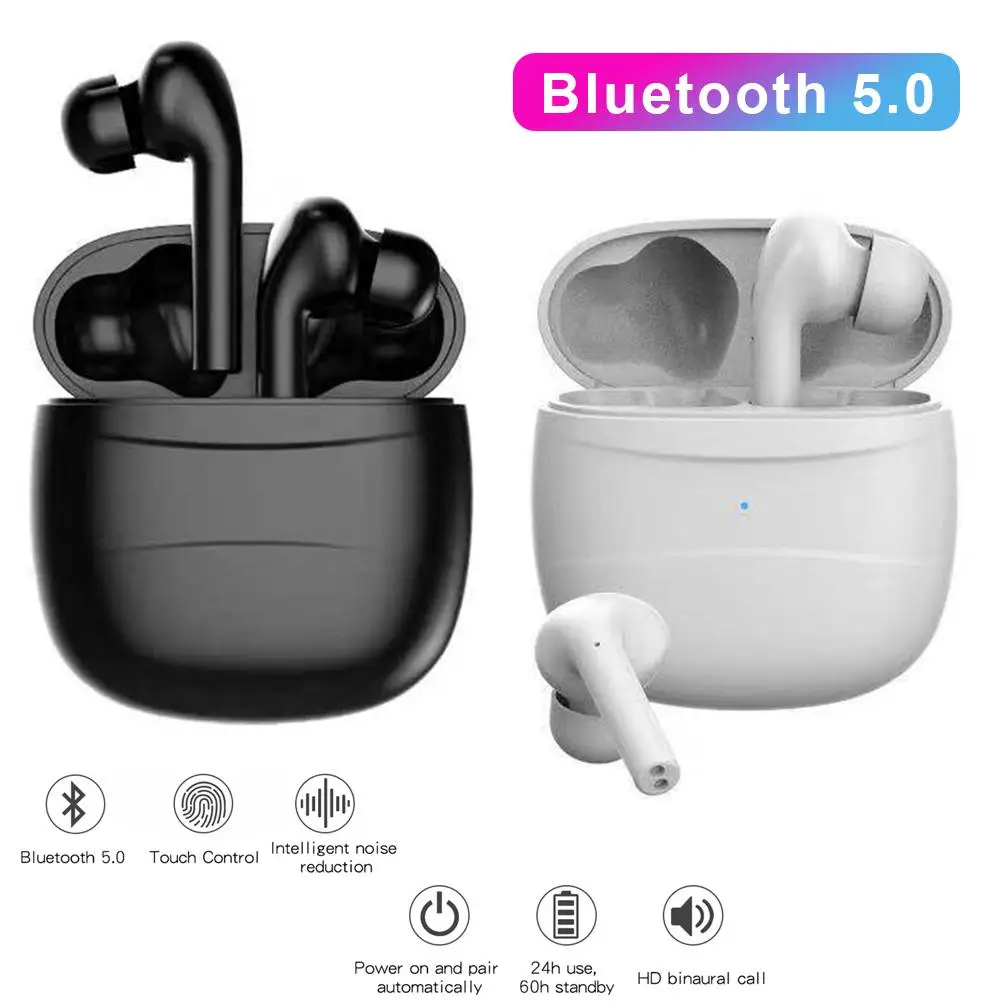 Stereo Bluetooth Earphones Mini TWS Wireless Earbuds Noise Cancelling Headsets with Mic for iOS iPhone Android Cell Phone