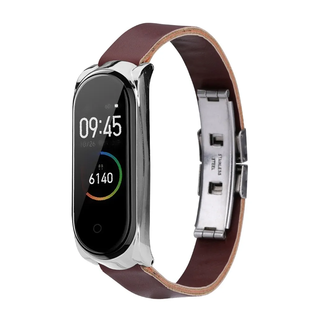 Замена модный ремень браслет аксессуары для Xiaomi Mi Band 4 Бизнес Легкий кожаный