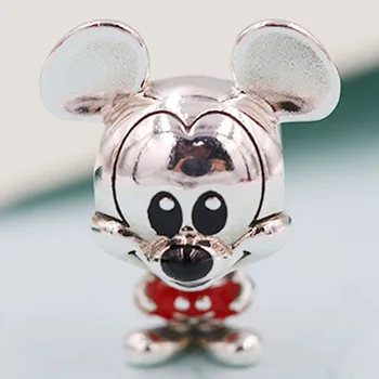 

Original Black Enamel Mickey With Red Trousers Beads Fit 925 Sterling Silver Bead Charm Pandora Bracelet Bangle Diy Jewelry