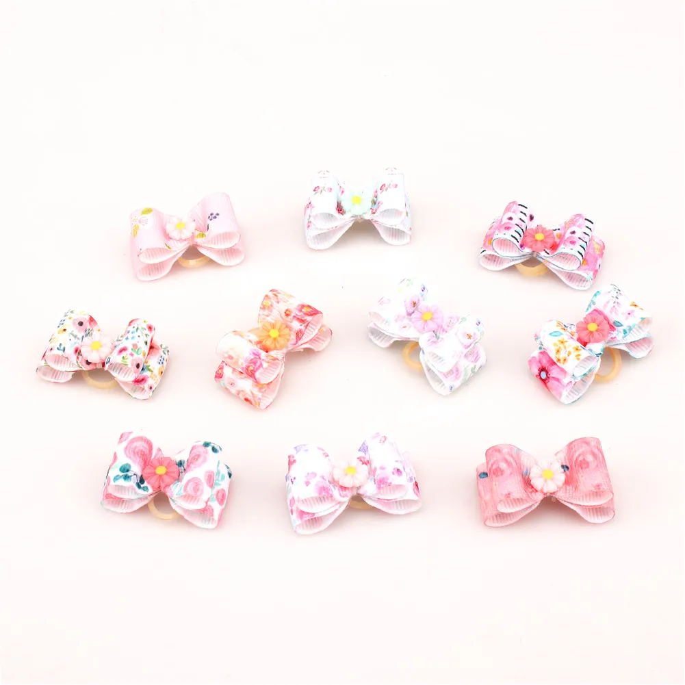 Kokardki-accesorios para el cabello para perros, accesorios para el cabello con lazos de helado de frutas, Yorkshire terrier, suministros para mascotas, pinzas para el pelo, lazos de mesa