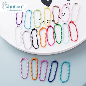 

20PCS/Lot 12CM Ball Bead Chains Charm Keychain Accessories KeyRing Key Chain Dolls Label Hand Tag Connector DIY Jewelry Making