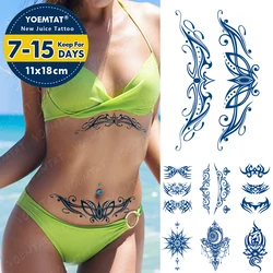 Juice Ink Lasting Waterproof Tattoo Sticker Flame Mandala Lotus Totem Flash Full Tattoos Arm Waist Body Art Fake Tatto Men Women