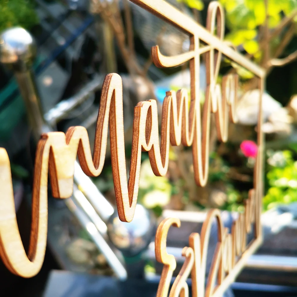 Custom Wedding Welcome Wooden Rectangle Name and Date Sign, Personalized Bride and Groom Names Wedding Date Decoration