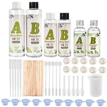 AB Crystal Epoxy Resin Glue Small Bottle 1:1 AB 1 Set Resin Molds Making Tools Starter Set DIY Tools Kits Stirring Stick