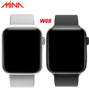 

W68 44MM smart watch Series 5 Men Heart Rate Monitor Blood Pressure oxygen Fitness Tracker W68 smartwatch VS IWO 12 8 W34