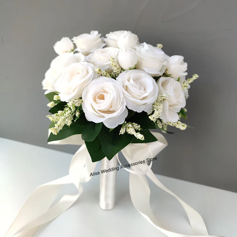 Details about   Wedding Supply Bridal Bridesmaid Bouquet Home Artificial Silk Rose Flower Decor 