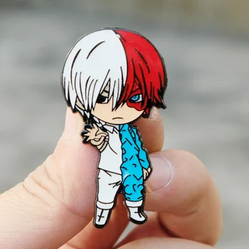 

My Hero Academia Todoroki Shoto Classic Cartoon Enamel pin Badge Buttons Brooch Anime Lovers Denim lapel pin 5CM