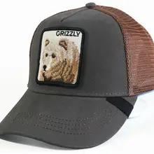 Новинка, летняя Кепка водителя грузовика, сетчатая бейсболка, хип-хоп кепка для мужчин, бейсболка с вышивкой гризли