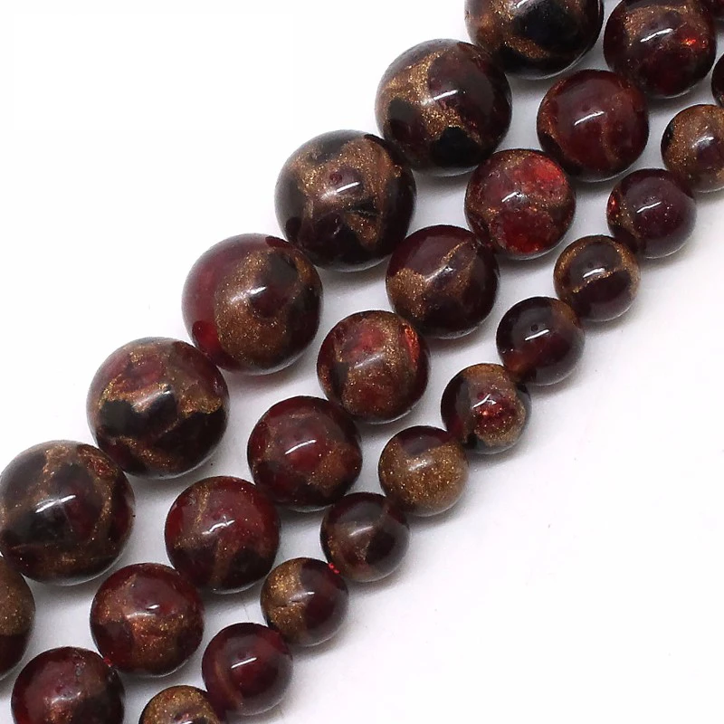 

Natural Red Cloisonne Stone Round Loose Beads For Jewelry Making 6 8 10 mm Pick Size 15inches DIY Jewellery Bracelet