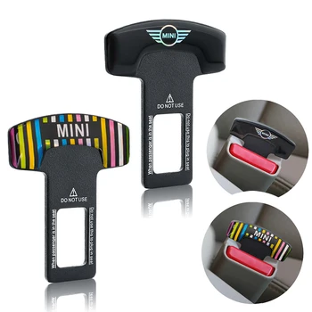 

2Pcs Car styling Safety Belt Buckles Truck Seat Safty Belt Alarm Canceler Stopper for BMW Mini Cooper One S JCW R52 R55 R56 R58