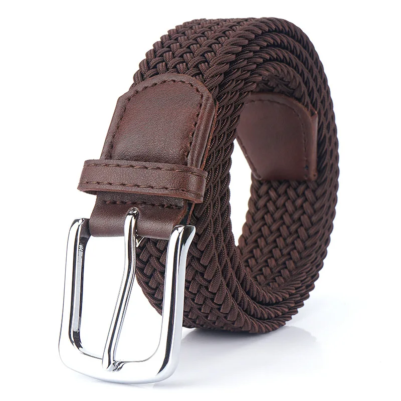 Elastic Braided Belt Women Casual Pin Buckle Belts Men High Quality Multiple Sizes Not Need Punch Easy Wear Fashion Luxury
