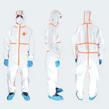 

Professional Medical Protective Clothing White Coverall Disposable Anti-Virus Hospital Ward Siamese Isolation Clothing Protectiv